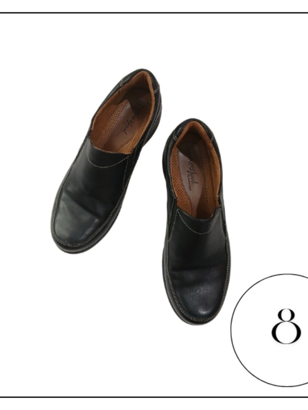 Natural‎ Soul Black Slip-On Leather Loafers